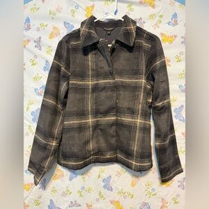 Banana Republic Women’s Plaid Shirt Jacket Gray Size Small NWT